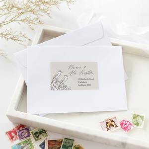 Products: Love Birds Address Labels & Envelope Seals - Be My Guest Design