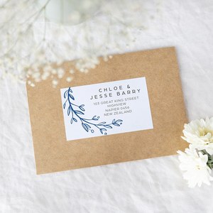 Products: Dainty Wreath Address Labels & Envelope Seals - Be My Guest Design
