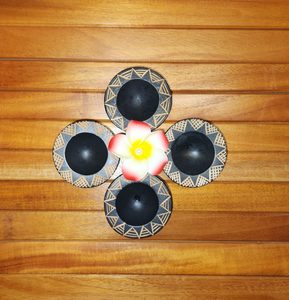 Products: Mini Kava Bowl / Tanoa 3 Inch Top Carved Black - Benai Farms