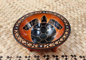 10 Inch Inside Carved Tanoa / Kava Bowl Brown - Varnished - Benai Farms