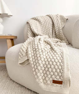 Home: Bone Popcorn Lounge Throw