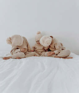 Knitwear Clothing: Beanie - Chunky Tan