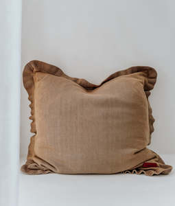 Kids Bedding: Euro Pillowcase - Khaki Frill