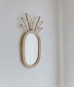 Balinese Rattan Mirror | Pineapple