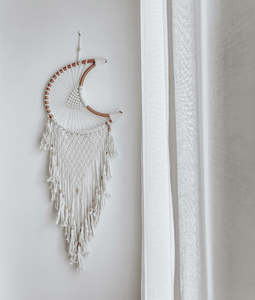 Balinese Wall Hanging | Macrame Crescent Dream Catcher