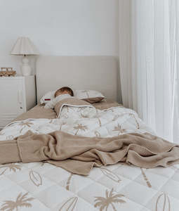 Reversible Quilt - Natural Surfing Palm