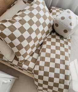 Pillowcase - Khaki Gingham