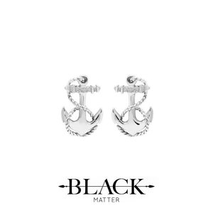 Products: Nautical Anchor Studs in Sterling Silver - Benjamin Black Goldsmiths