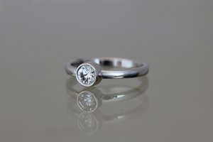 Bezel Set Diamond Solitaire - Benjamin Black Goldsmiths