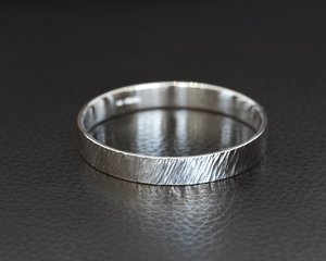 Sterling Silver Cross Pein Bangle - Benjamin Black Goldsmiths