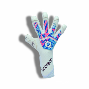 Beorgan Gloves – New Zealand's Premium Goalkeeping Gloves: BEORGAN VOLT (D-WRAP) White, Blue & Pink T- Negative Cut