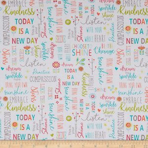 Bernatex: Choose to shine Fabric- New Day white/Multi