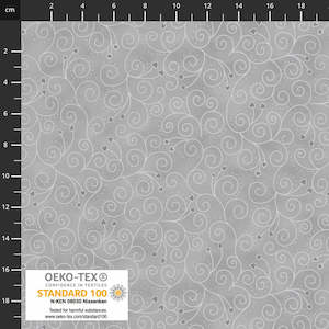 Christmas Fabrics: Stof - Christmas Swirls - GREY/SILVER