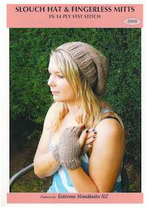 Wool: Extreme Handknits NZ- Slouch Hat & Fingerless Mitts