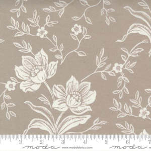 Wide Backing Fabric: Moda Woodcut Floral- Grey 108" Wide Backing