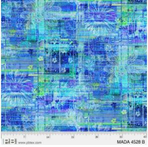 Wide Backing Fabric: Madras wide backing fabric - Blue - 108" wide
