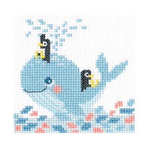 Kitsets: Whale with Penguins Cross Stitch Kit