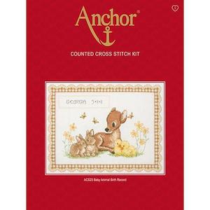Kitsets: Anchor Cross Stitch Kit - Baby Animal Birth Record