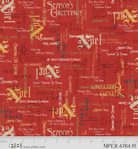 Christmas Fabrics: North Pole Express Red Christmas Fabric