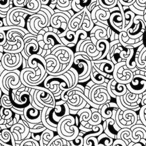 Kiwiana New Zealand Fabric: Kiwiana - Moko Black/White
