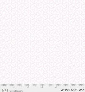 Fabric: P&B Fabric Whimsy 2 Overlapping Rings White Pink
