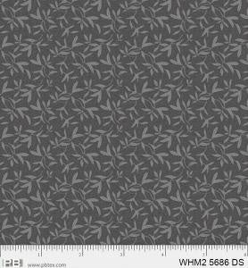 P&B Fabric Whimsy 2 Tossed Sprigs Dark Silver