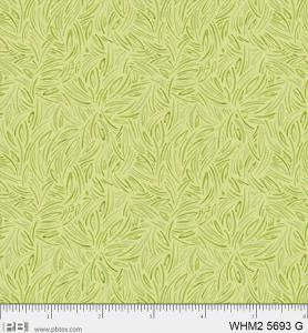 P&B Fabric Whimsy 2 Tonal Linework Green
