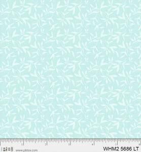 P&B Fabric Whimsy 2 Tossed Sprig Light Turquoise