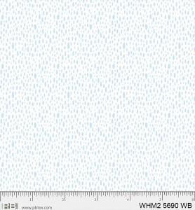 P&B Fabric Whimsy 2 Rain Drops White/Blue