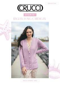 Crucci Ladies 14ply Long Raglan Cardigan Leaflet 2102 - BERNINA Northland