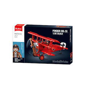Sluban M38 B1292 Model bricks Fokker DR 1S 1/35 flying plane