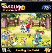 Games Puzzles 1: Holdson Mini Wasgij? Original #11 Feeding The Birds! 100 Piece Puzzle