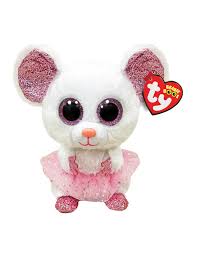Ty: TY BEANIES BOO NINA WHITE BALLERINA MOUSE, 15CM