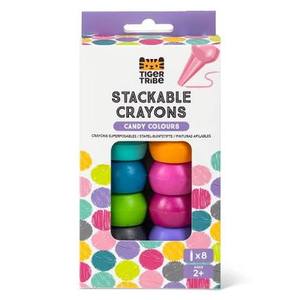 Crayons: Tiger Tribe Stackable Crayons Candy Colours 8 Pack