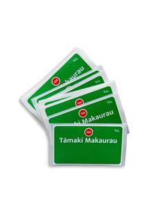 Tāmaki Makaurau motorway sign stickers