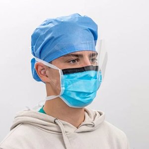 Medical Masks: Level 3 / Type IIR Surgical Masks - Tie Back No Fog with Visor - Box of 30