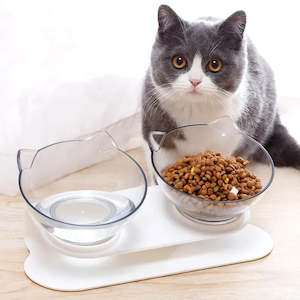Pet Food Water Bowls Dispensers: Non-Slip Double Cat Bowls