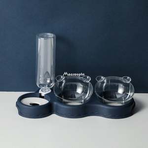 Pet Food Water Bowls Dispensers: 3 in 1 Pet Food and Water Bowl Set