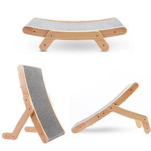 Pet Grooming: Wooden Cat Scratcher Bed