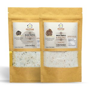 Products: Two Eco Bags Together Tuber Black Truffle Sea Salt 400g And Tuber White Truffle Sea Salt