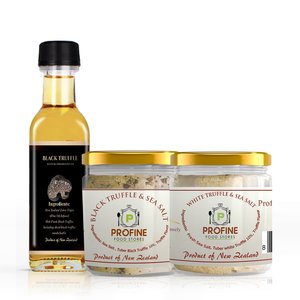 Products: Package of Truffle Oil 100 cc and Truffle Salts