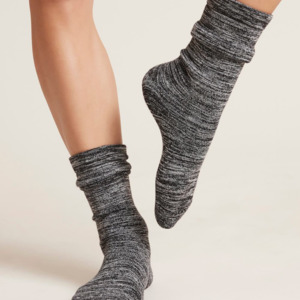Boody Lounge Wear Xs: Boody Womens Chunky Bed Sock Black Marl Size 3-9