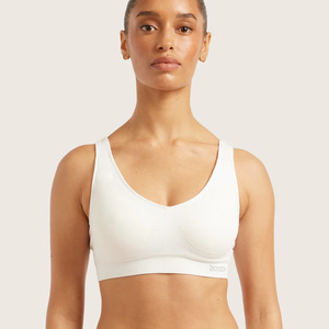Boody Bamboo Womens Underwear Small: Boody Padded Shaper Crop Bra White Small