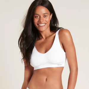 Boody Padded Shaper Crop Bra White Medium