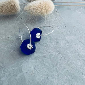 Seaglass Xavier Earrings Blue