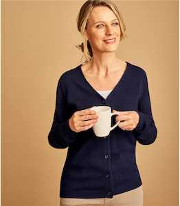 Woolovers: Cashmere Merino V Neck Cardigan