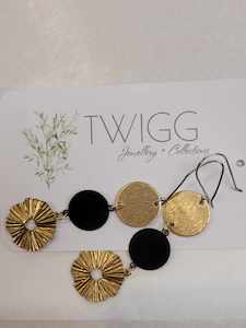 Arya Flower Earrings Coin Disc