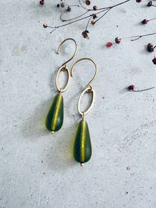 Twigg: Oliveria Seaglass Drop Earrings