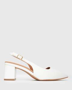 Womens Bridal Edit: Wider Fit GUS Block Heel Slingback Pumps
