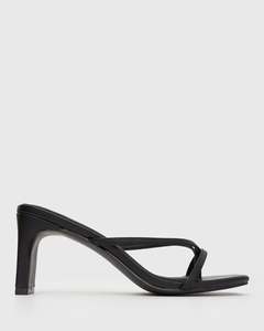 Womens Heeled Sandals: GIGI Square Toe Heeled Mules